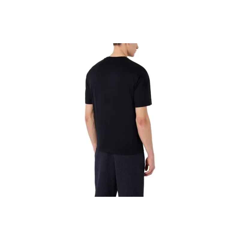 EMPORIO ARMANI Figure Print Casual Crew Neck Short Sleeved T Shirt T Shirt Men's Marine Blue-2