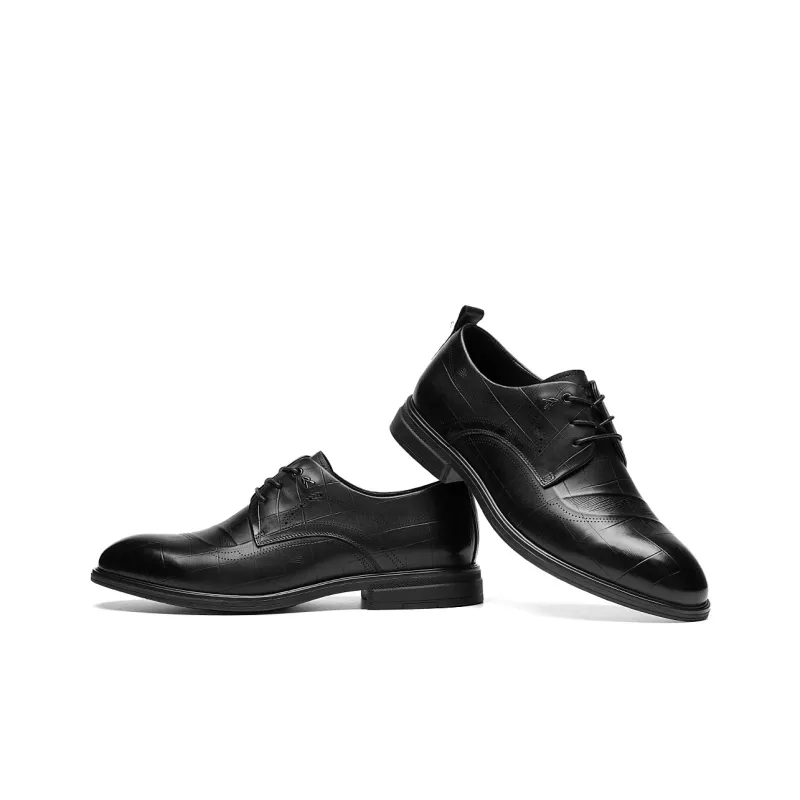 AOKANG Dress Shoes Men Low Top Black-3