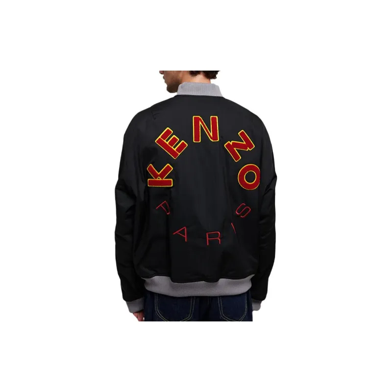 KENZO Logo Embroidered Zipped Bomber Jacket-2