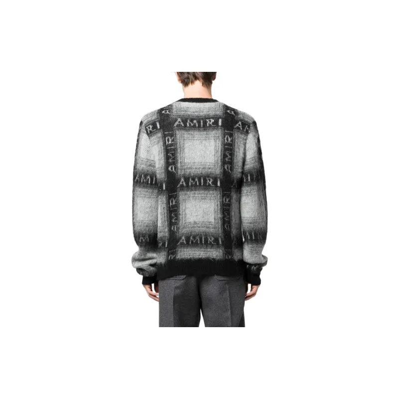 AMIRI FW22 V Neck Fitted Long Sleeved Knitwear Men's Light Gray-3