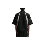 Long sleeve jacket with front snap-and-zip closure and wind blocking collar