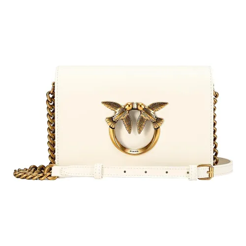 PINKO Click Series Calfskin Crossbody Bag Shoulder Bag Mini Women's White