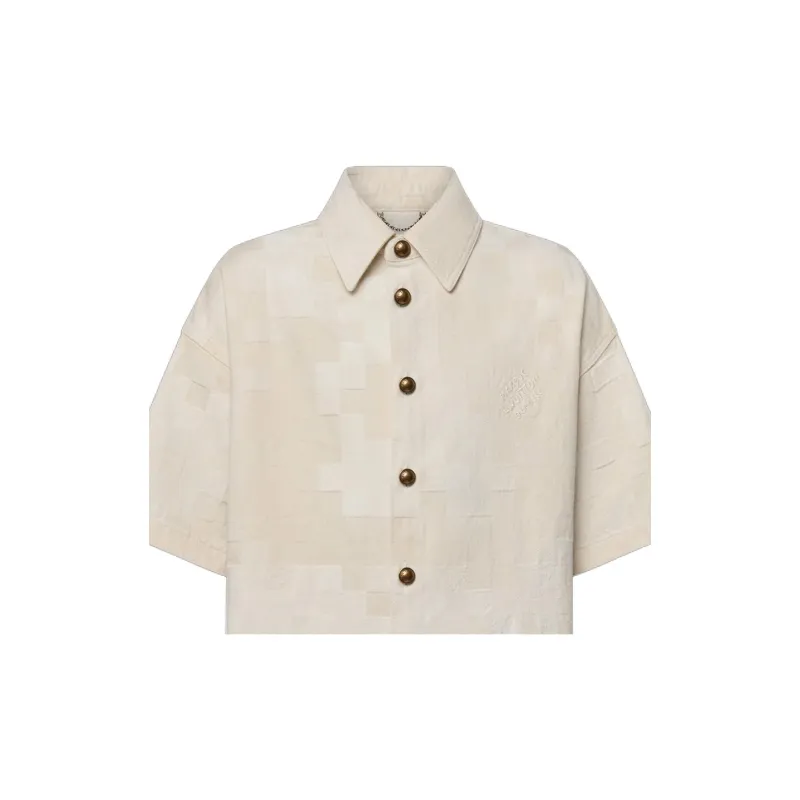 LOUIS VUITTON Damier Short Sleeved Denim Shirt-3