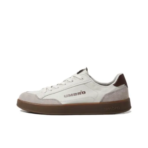 Umbro Anti Slip Wear Resistant Low Top Skateboard Shoes Unisex White Brown