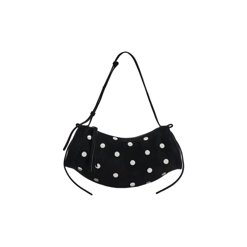ZARA Sheepskin Shoulder Bag Small Size Women's Black-0