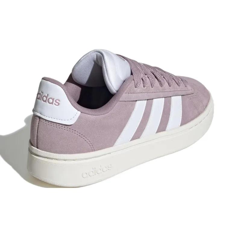 Adidas GRAND COURT ALPHA Anti Slip Wear Resistant Low Top Skateboard Shoes Women's Purple Gray-3