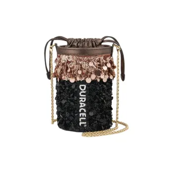 Anya Hindmarch Sequins Patch Satin Bucket Bags Shoulder Bag Crossbody Bag Mini Women's Black