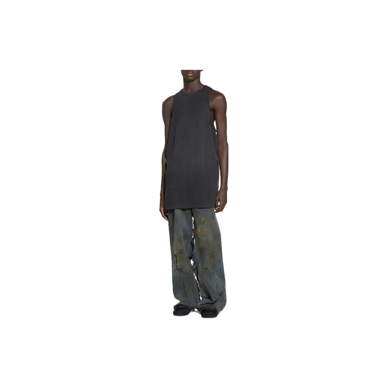 Balenciaga SS23 Tank Tops Loose Fit Style Men's Black-3