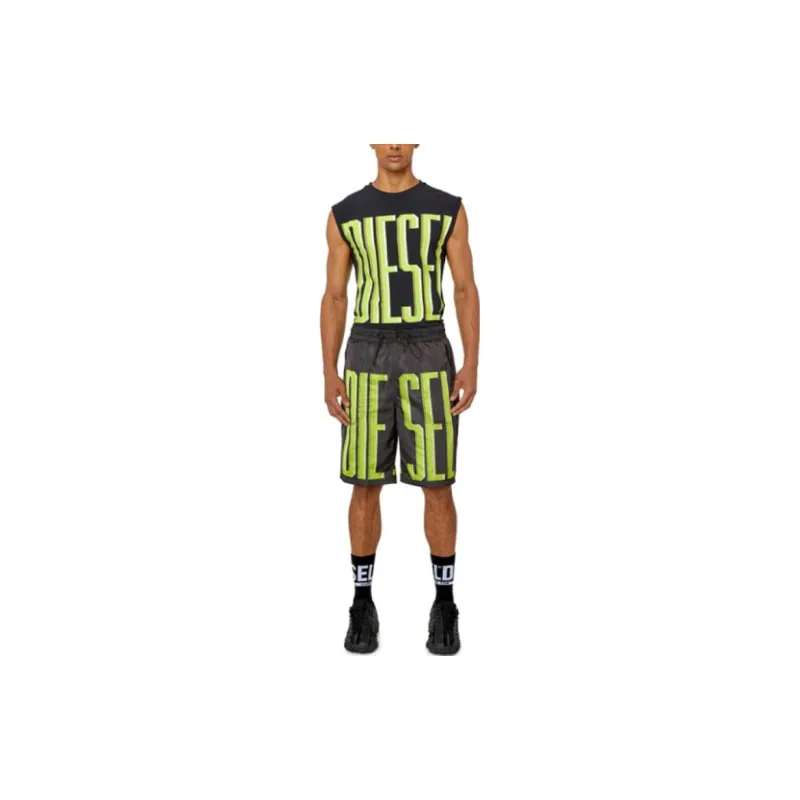 DIESEL Sport Tank Tops Men Black-1