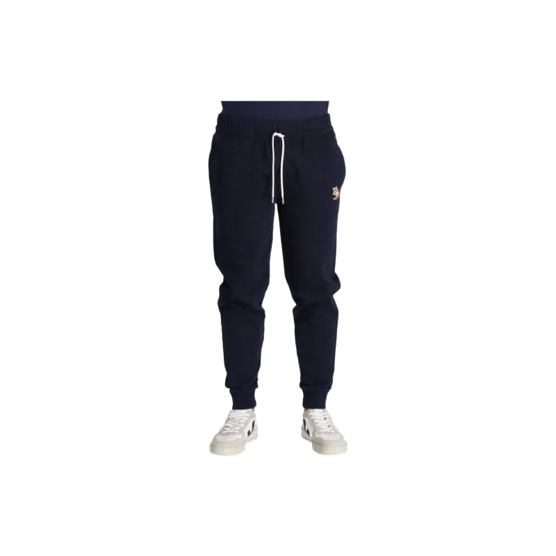 Maison Kitsune Knitted Sweatpants Men Navy Blue-3