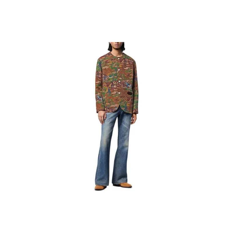 LOUIS VUITTON Collarless Cotton Workwear Jacket-2
