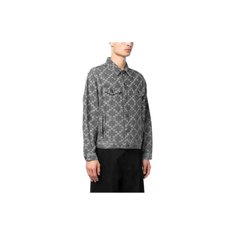 KARL LAGERFELD / Karl Lagerfeld Jeans Monogram-jacquard Denim Jacket-3