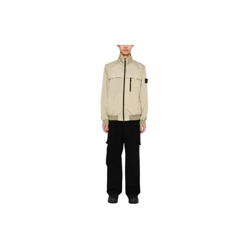 STONE ISLAND Logo Patch Zip Up Jacket-2