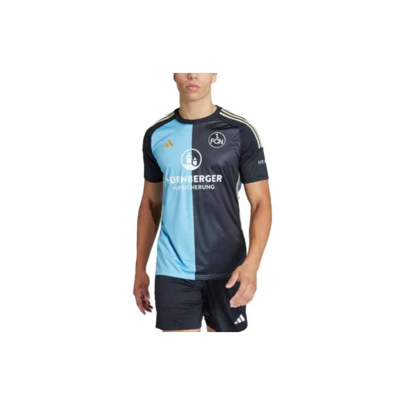 Adidas FC NÜRNBERG 23/24 THIRD JERSEY Soccer Jerseys Men's Black/Light Blue-2