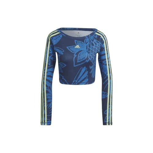 Adidas Clothing T-Shirts Women's Blue