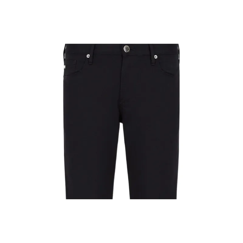 EMPORIO ARMANI Logo Plaque Stretched Denim Jeans-6