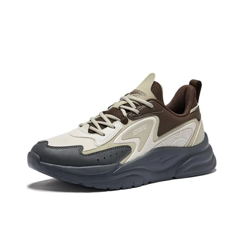Erke Chuan Dust 2.0 Durable Breathable Low Top Casual Shoes Men's Pale Wild Pine Tea Brown-2