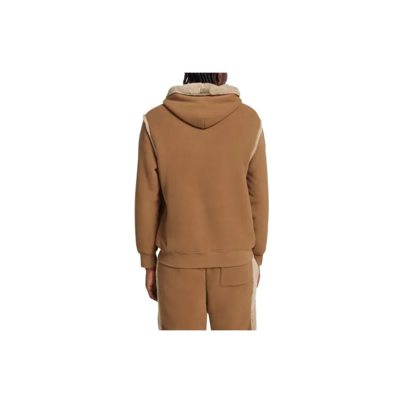 UGG Evren Bonded Fleece Hoodie Sweatshirt Men's Brown-3