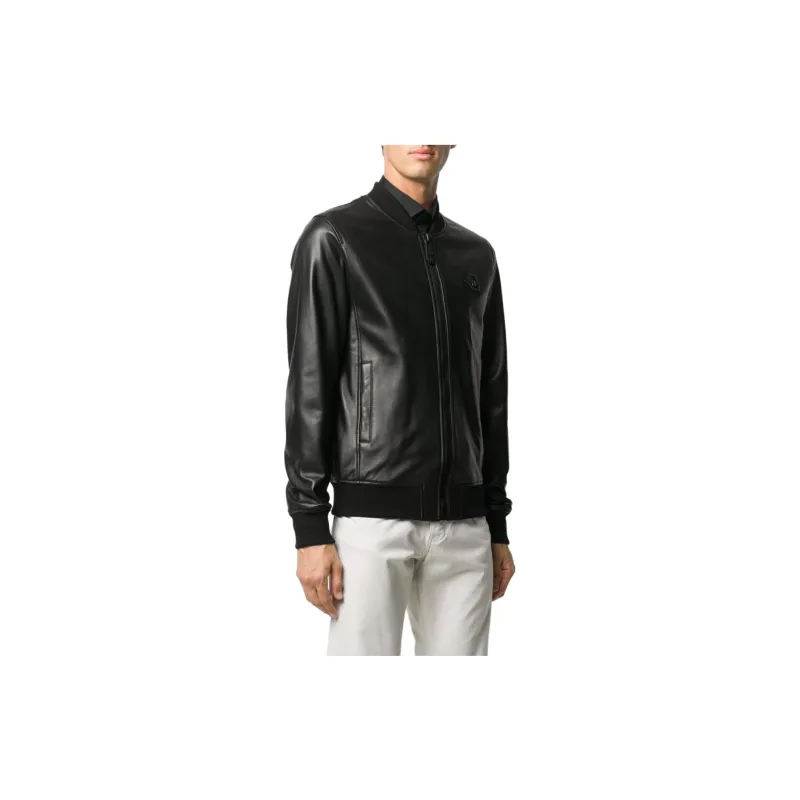 PHILIPP PLEIN Leather Jackets Men Black-3