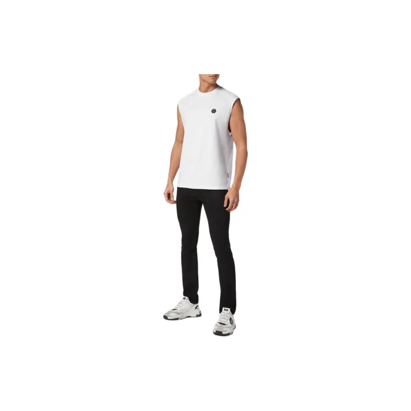 PHILIPP PLEIN Logo appliqué Cotton Tank Top-2