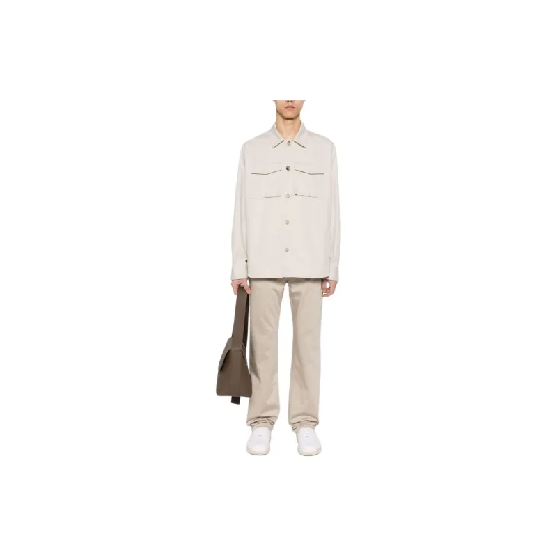 Ami Logo Patch Straight Leg Trousers-2