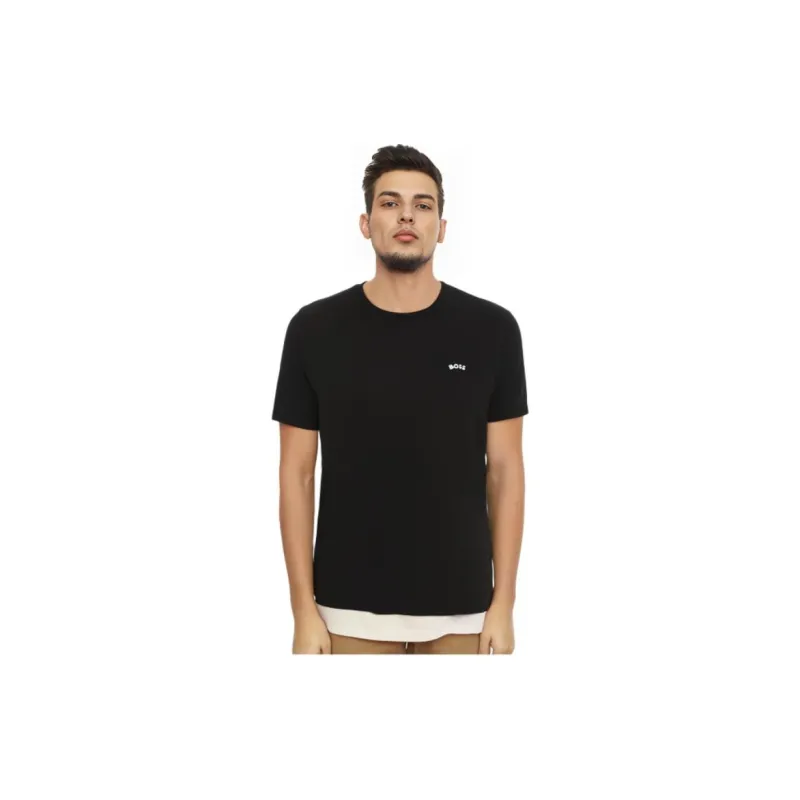 HUGO BOSS Curved Logo Crewneck T Shirt-5