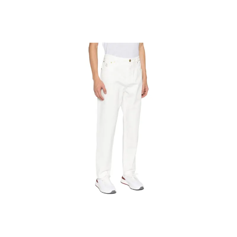 Brunello Cucinelli Logo Embroidered Tapered Denim Jeans-2