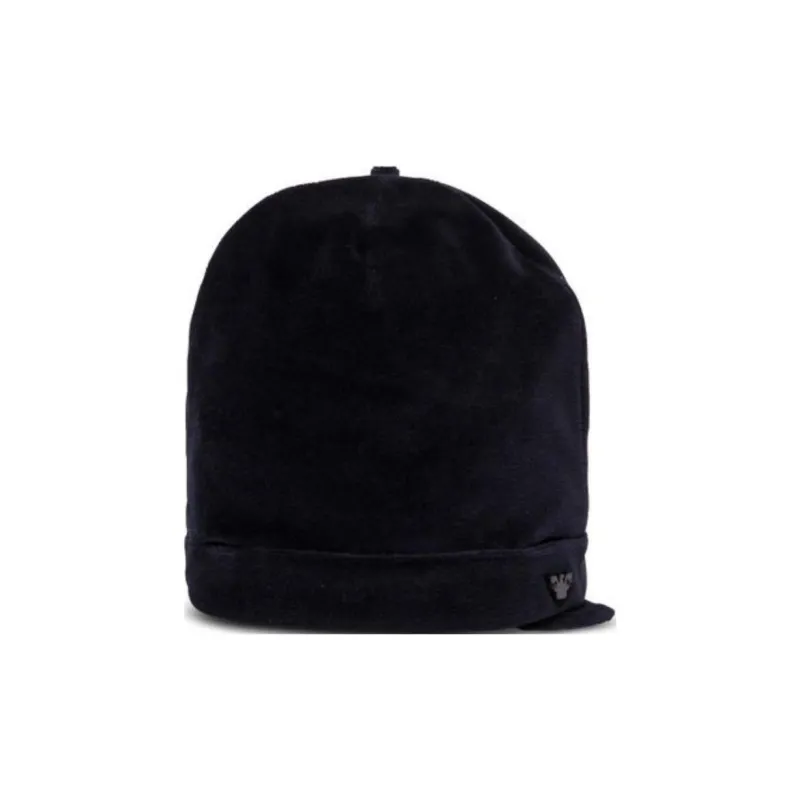 EMPORIO ARMANI Ears Detailed Logo Plaque Beanie-0
