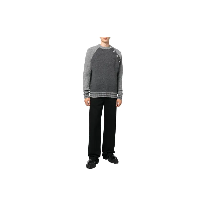 BALMAIN Cashmere Sweaters Men Dark Gray-1