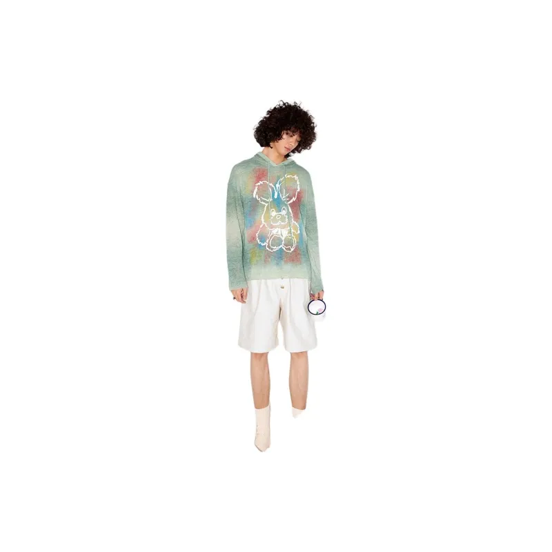 WULISHAONIAN Sweater Unisex Sand Ice Green-3