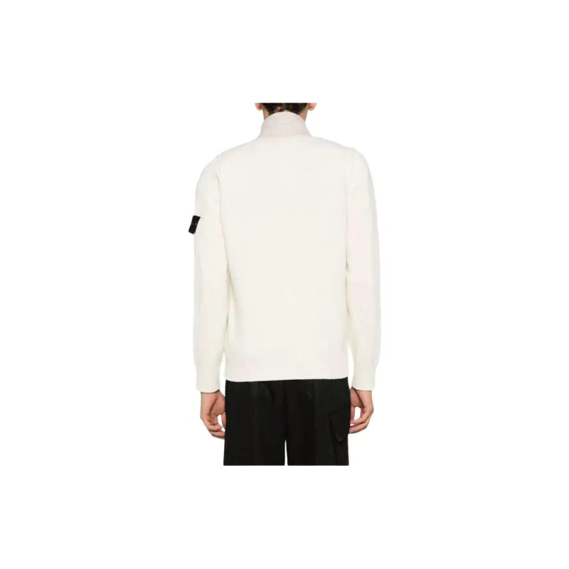 STONE ISLAND Logo Patch High Neck Cardigan-3