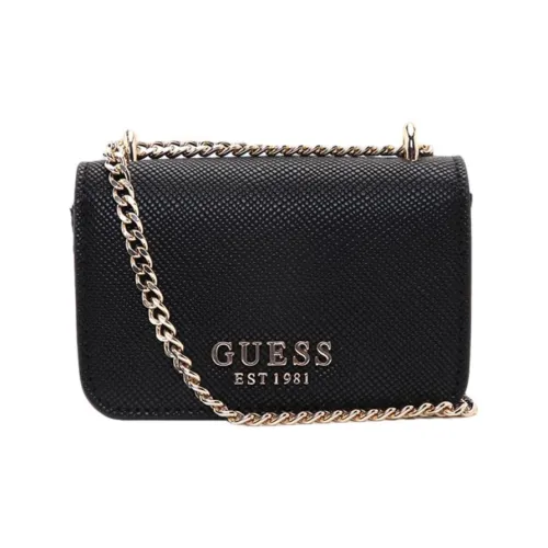 GUESS Artificial Leather Shoulder Bag Crossbody Bag Medium Size Women's Black