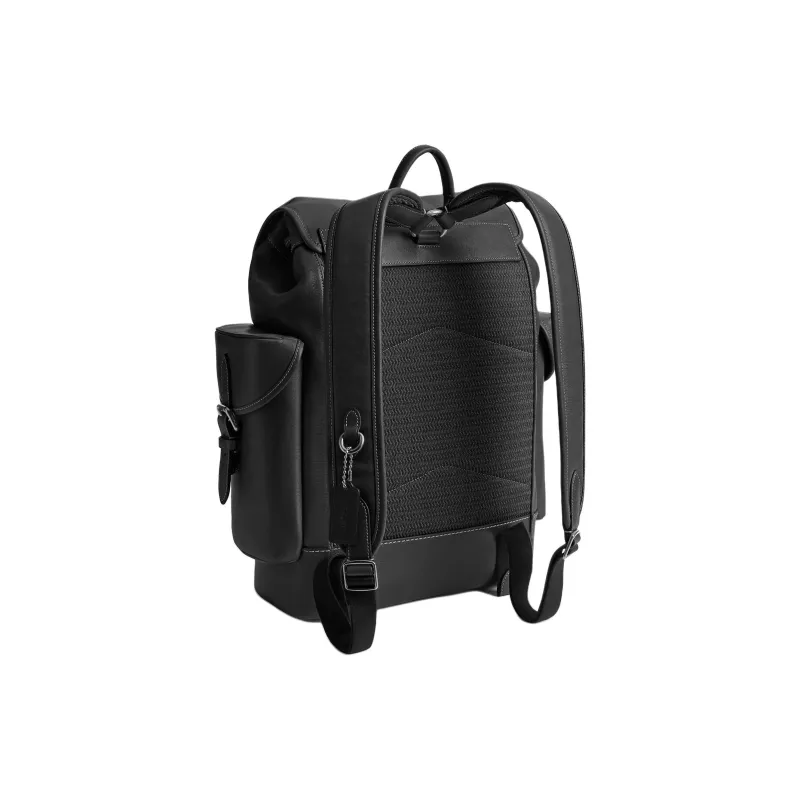 COACH Hitch Grain Leather Backpack Tubas Men's Black-1