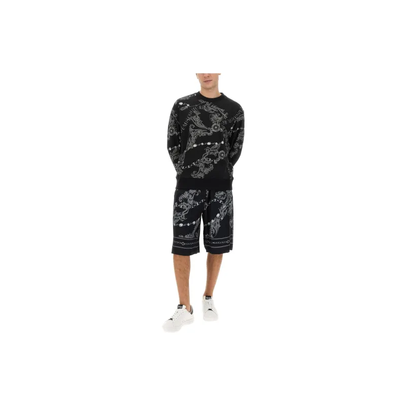 VERSACE JEANS COUTURE Barocco Printed Knee Length Track Shorts-2