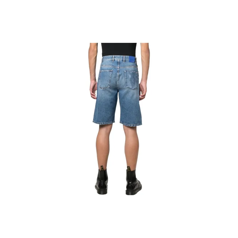 Marcelo Burlon Cross Stonewash Denim Shorts-2