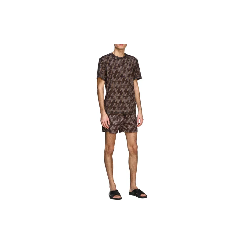 FENDI Ff Drawstring Swim Shorts-4