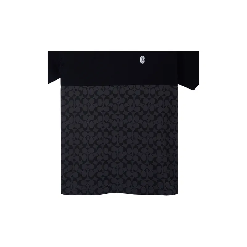 COACH SS22 Men Patchwork Short Sleeve T shirt Black-5