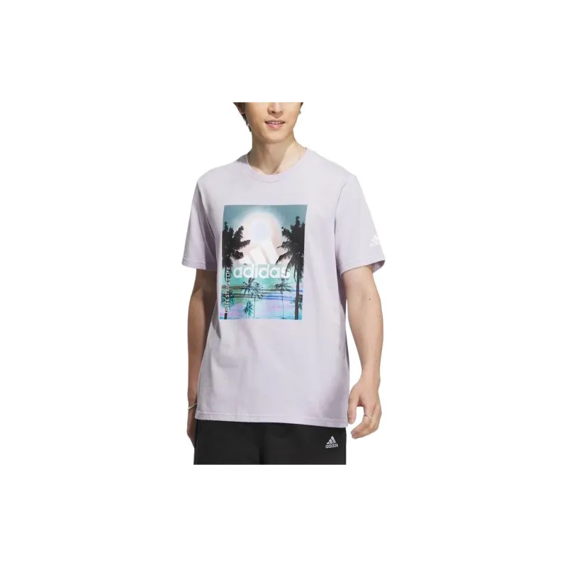 Adidas T-Shirts Men Light Lavender-1
