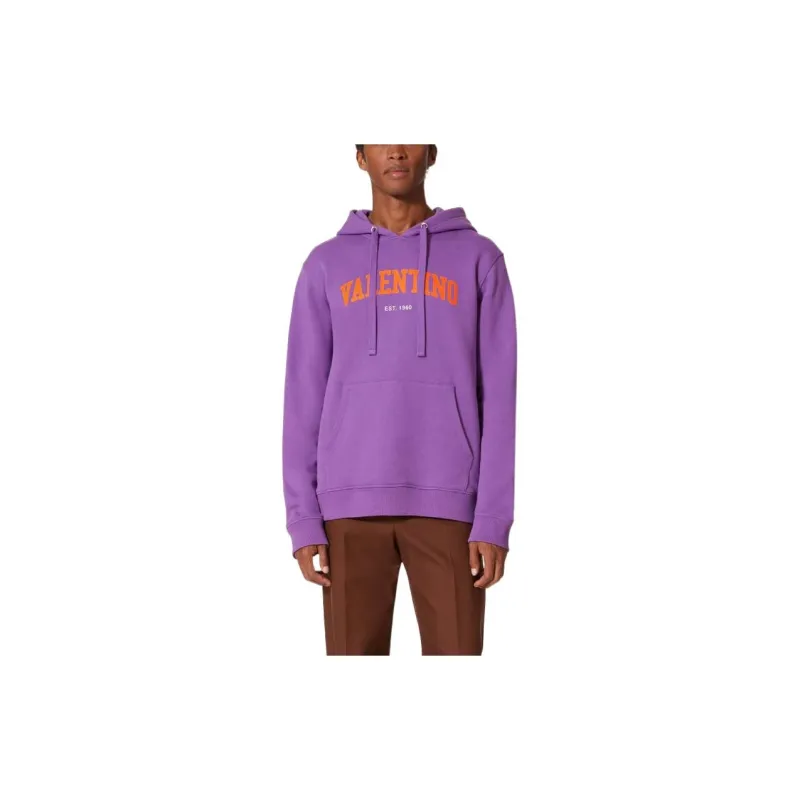 Valentino Logo Printed Long Sleeved Hoodie-1