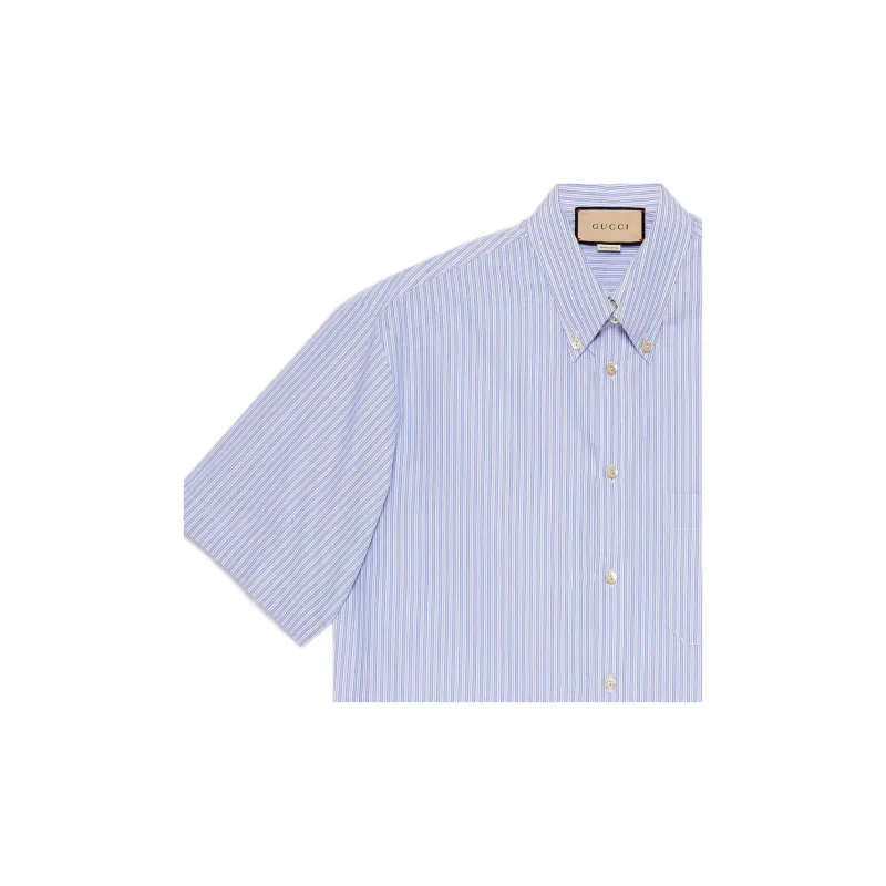 GUCCI Embroidered Logo Short Sleeve Shirt-3