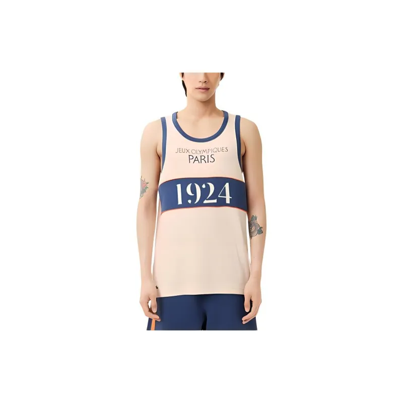 LACOSTE Olympic Co branded Edition Tank Tops Men Beige-3