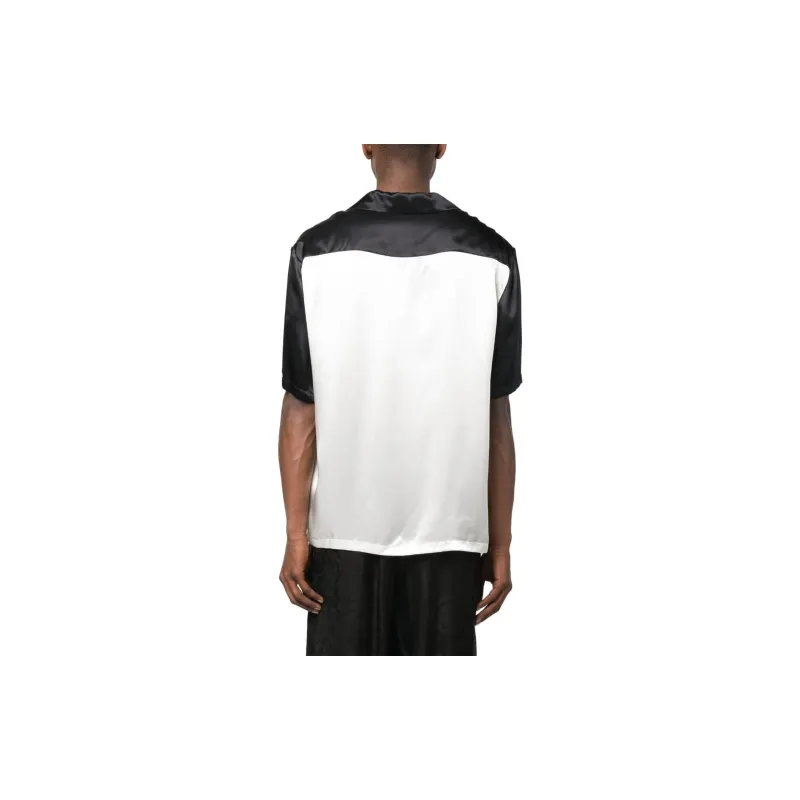 VERSACE Baroque Printed Color-Block Polo Shirt-3