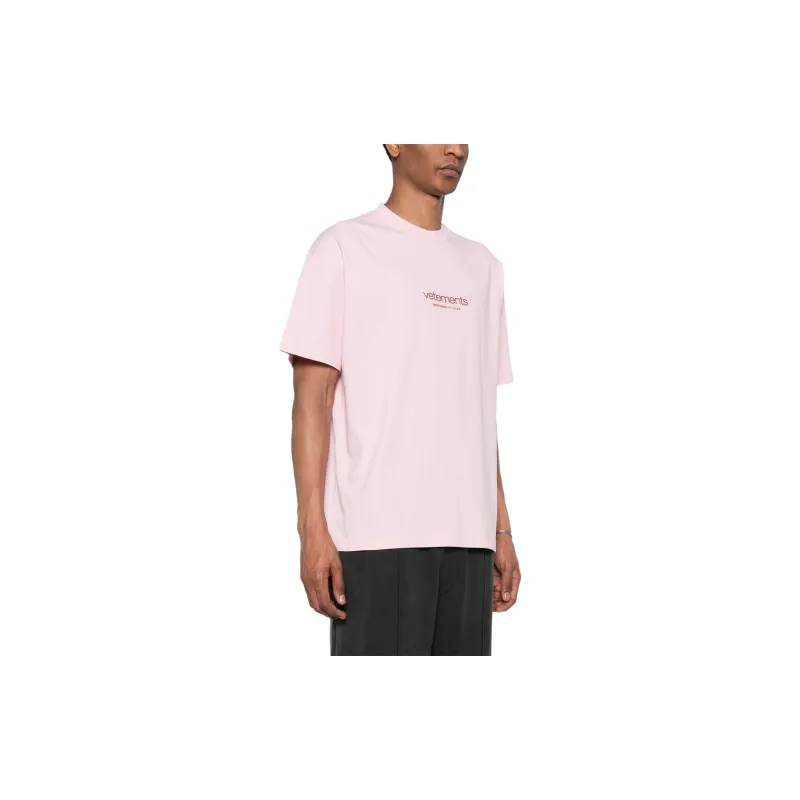 Vetements T-Shirts Men Pink-3