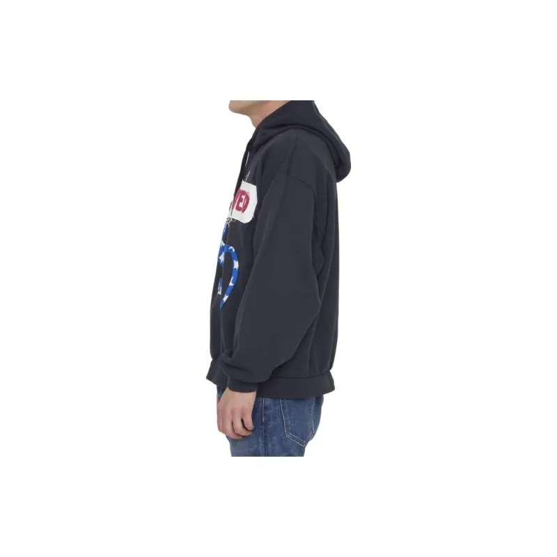 GUCCI Logo patch Cotton Hoodie-3