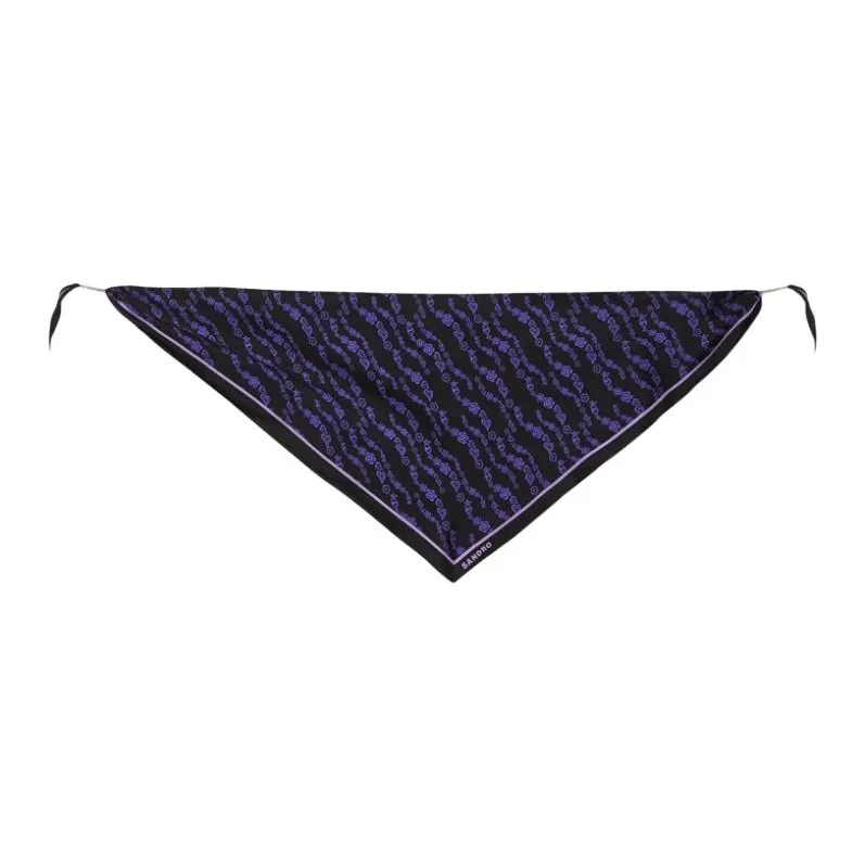 Sandro Mulberry Silk Silk Scarves Women's Black-1