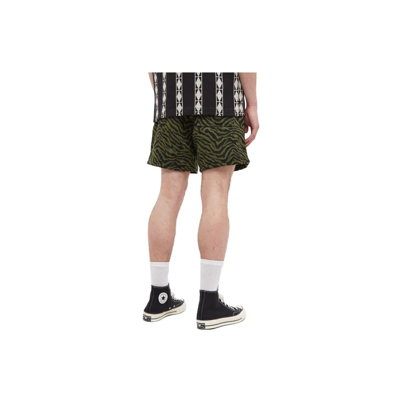 PLEASURES Casual Shorts Men Black Green-2