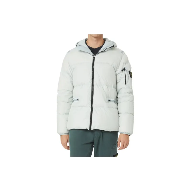 STONE ISLAND Down Jacket Winter Men's Pearl Gray-4
