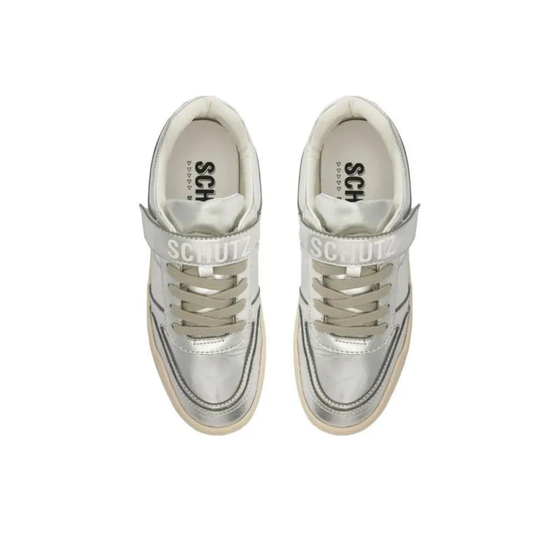 Schutz Low-Top Skateboard Shoes Women's Silver-4