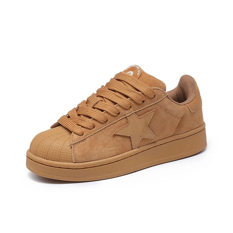 GZOZ Anti Slip Wear Resistant Low Top Skateboard Shoes Unisex Wheat-1