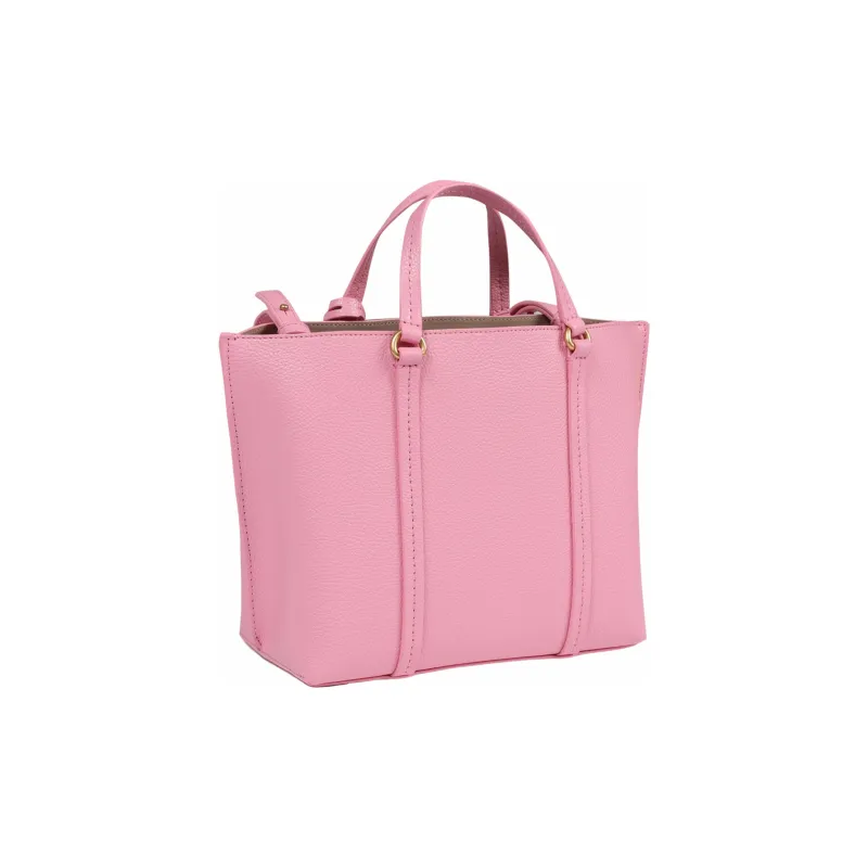 PINKO Cow Leather Tote Bag, Shopping Bag, Shoulder Bag, Handbag Women's Rose Pink-1